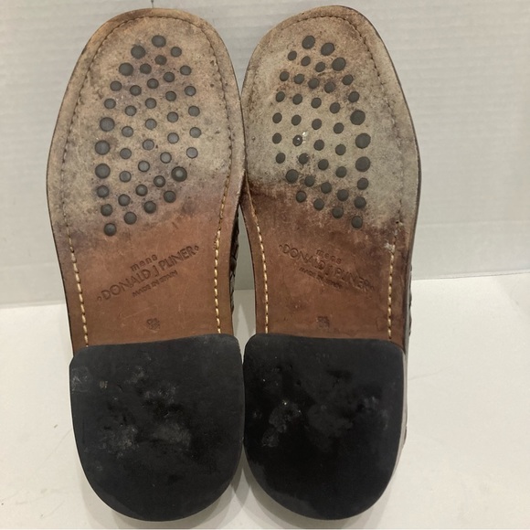 DONALD J PLINER Mens Woven Dark Brown Leather  Shoes Size 8.5 Spain